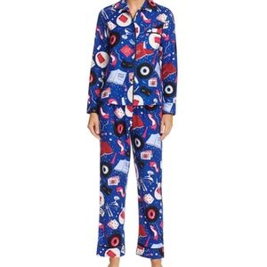 NWT Kate Spade Party Scene Flannel Pajamas Size M
